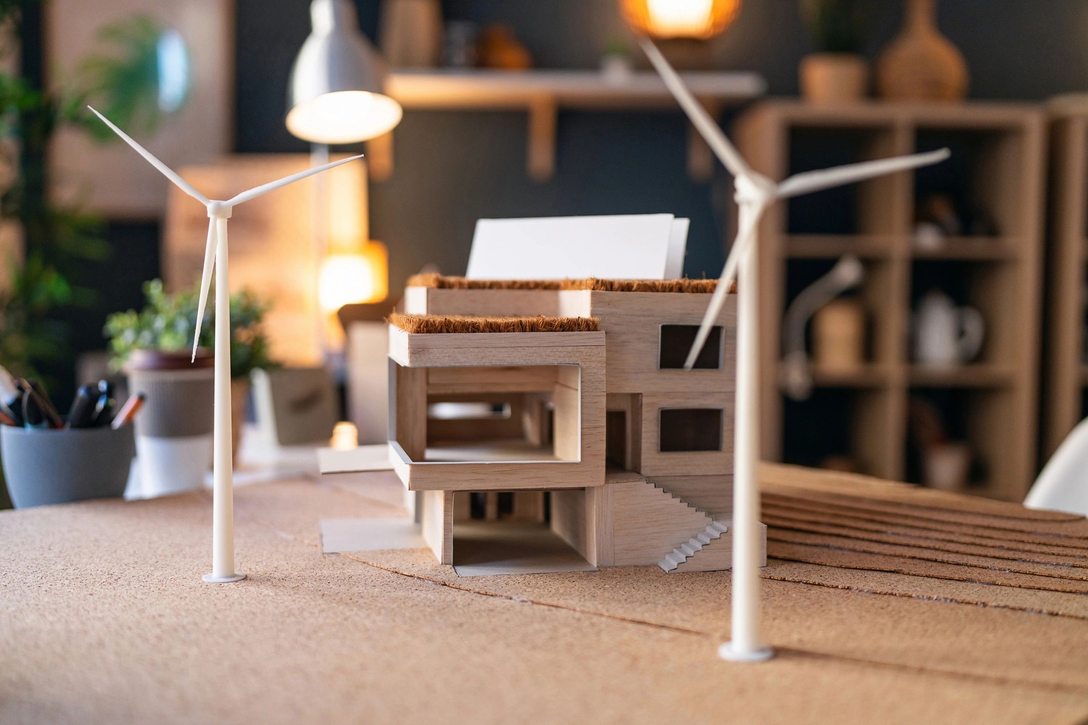 Architectural model and blueprint workspace
